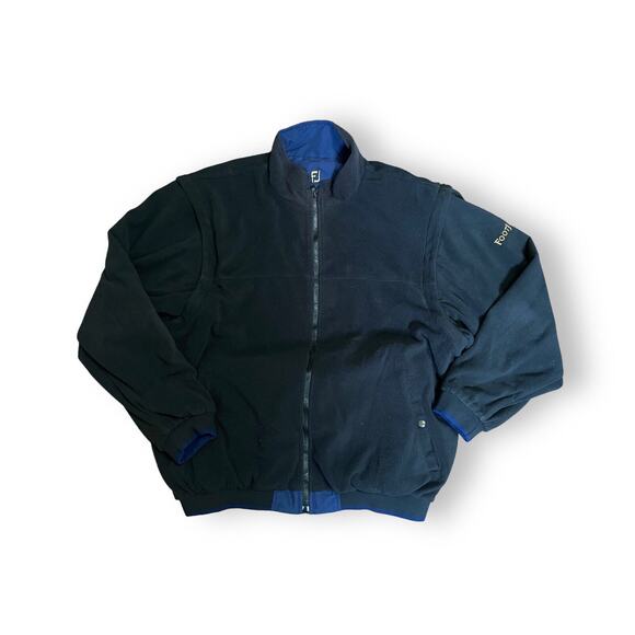 FootJoy FJ Reversible Fleece Full Zip Navy Jacket/Vest Men M Removable Sleeves - Picture 7 of 7